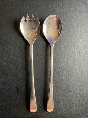 Raymond Silver Plate Serving Fork and Spoon Made in Italy